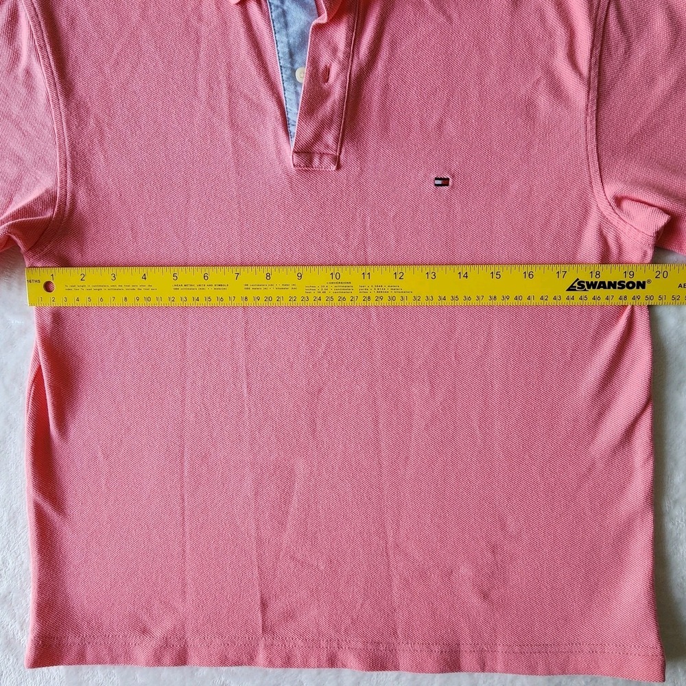 Tommy Hilfiger Polo Shirt Mens Small Pink Short Sleeve Pique Preppy Classic Work - Picture 8 of 10